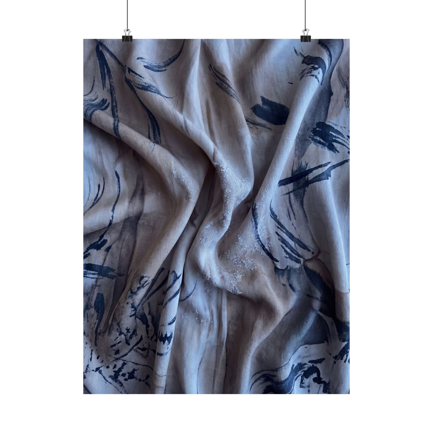 Silk Drape Wall Art Print | Winter Japandi Japanese Pattern Art Art Print