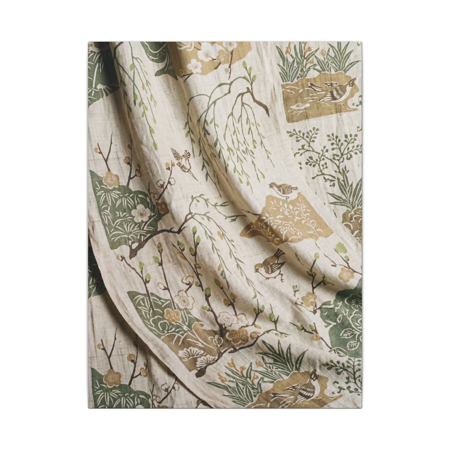 Silk Drape Canvas Art | Spring Japandi Japanese Pattern Art