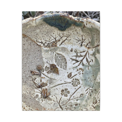 Ceramic Bowl Winter Canvas Art | Japandi Earthy Design