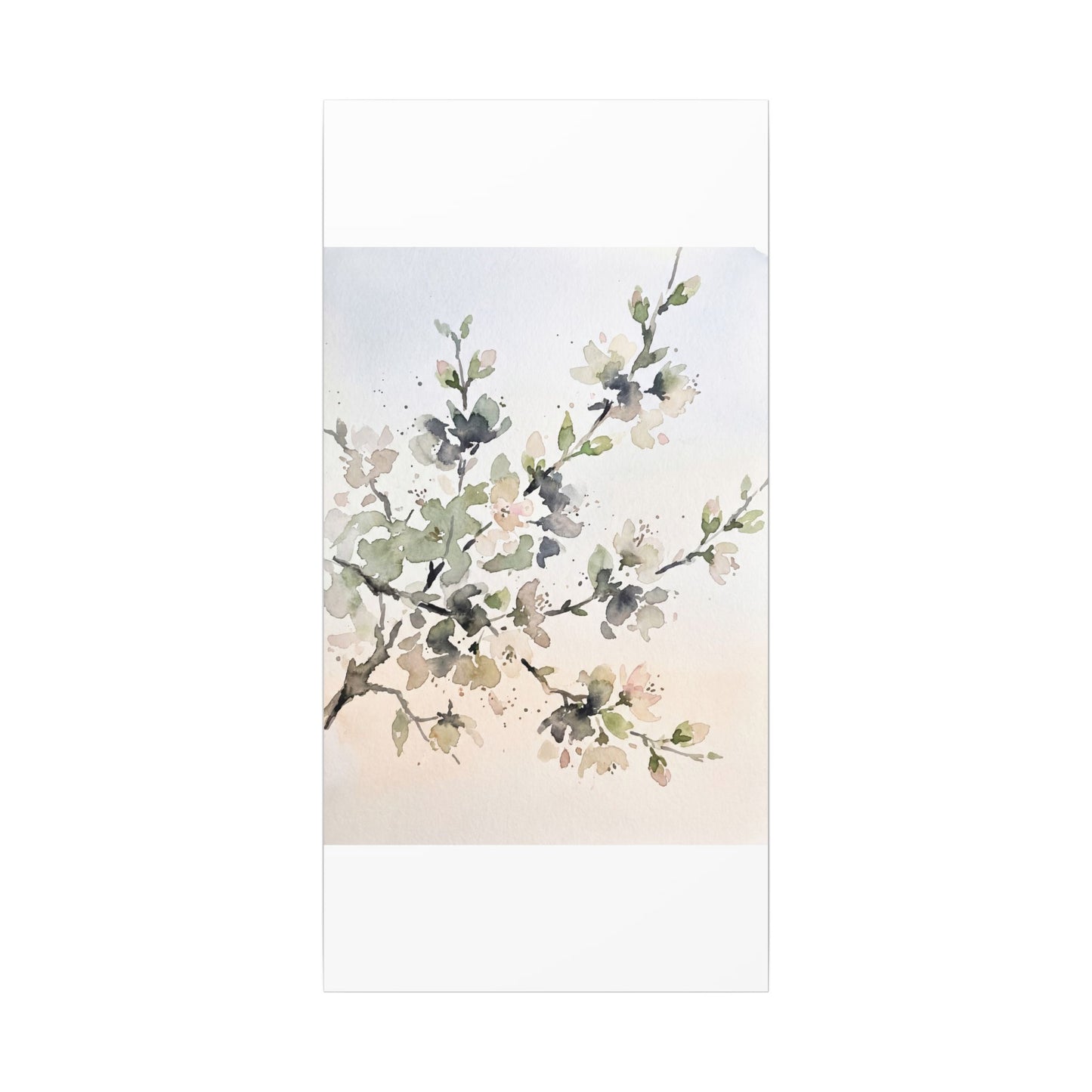 Cherry Blossom Watercolor Canvas Art | Elegant Japandi Art
