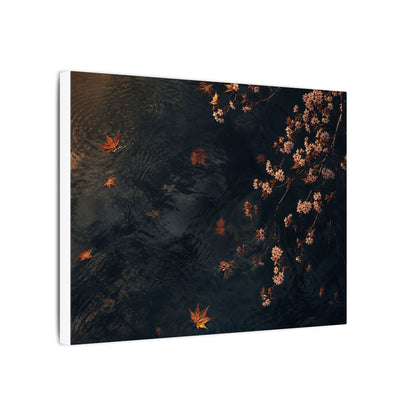 Golden Hour Cherry Blossom Canvas Art - Dark Japandi Kanso