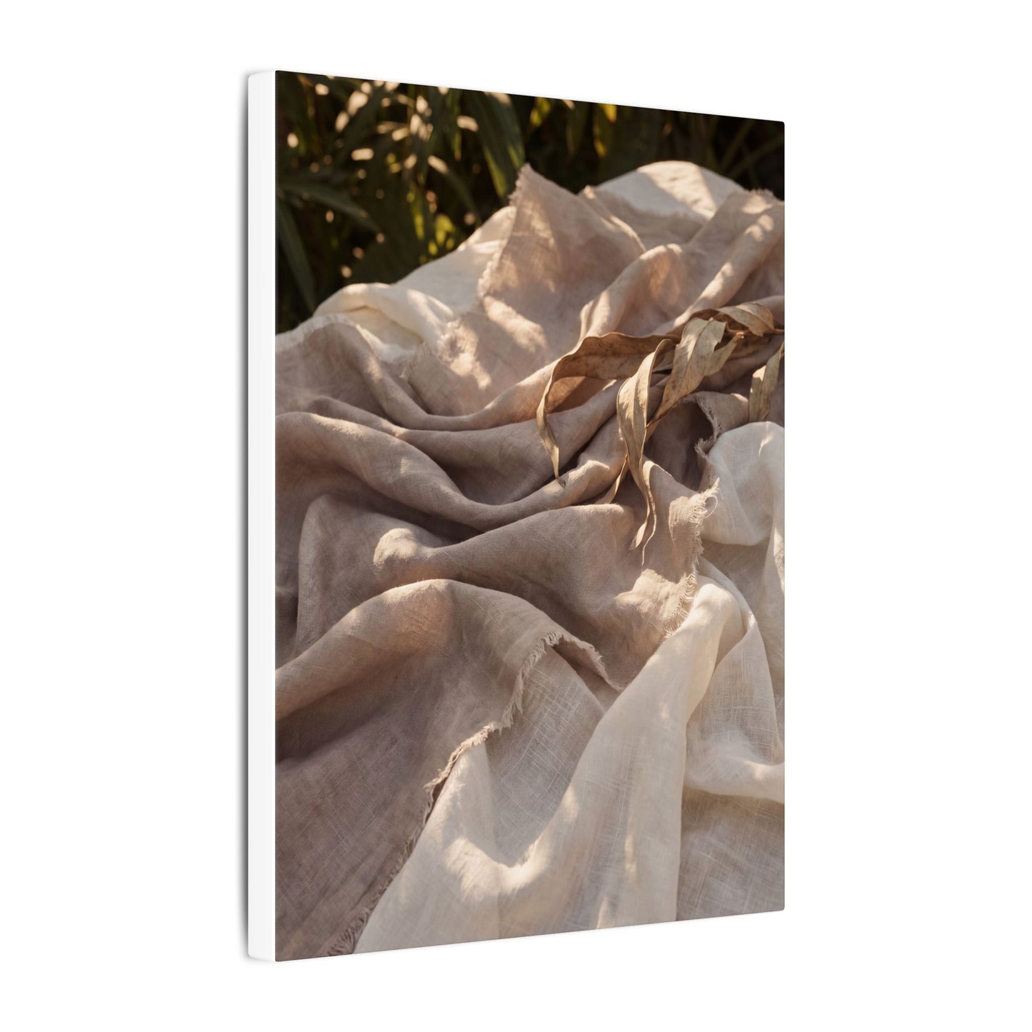 Silk Drape Summer Canvas Art | Japandi Neutral Design