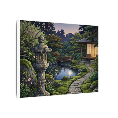 Spring Moonlit Garden Gold Vein Canvas Art | Resilient Decor