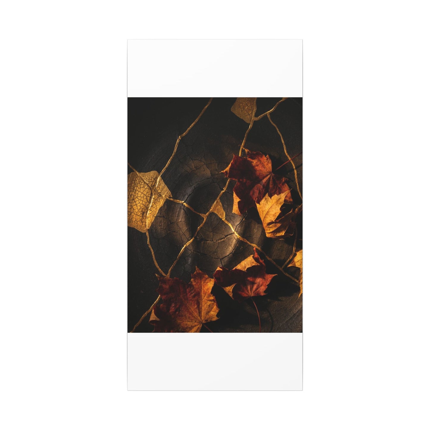 Resilient Shadow Play Canvas Art - Crackle Gold Kintsugi