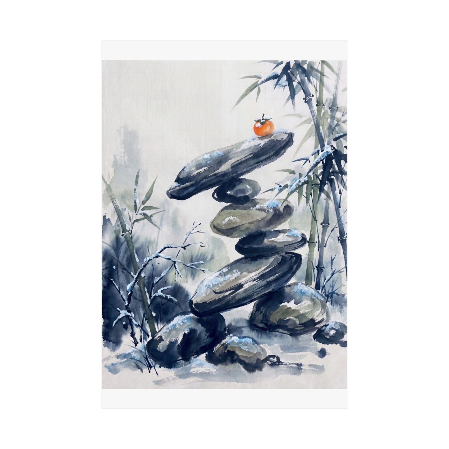 Moonlight River Stones Wall Art Print - Zen Datsuzoku