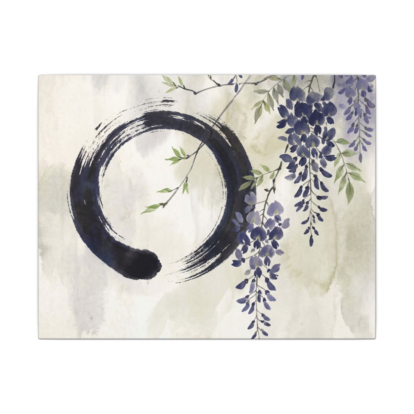 Wisteria Enso Canvas Art | Serene Zen Art