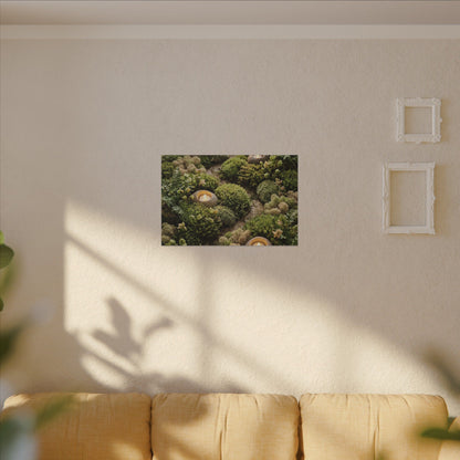 Moss Close Up Japanese Pattern Canvas Art | Neutral Japandi Art