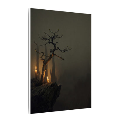 Ma Pine Tree Canvas Art - Dark Japandi Shadow Zen