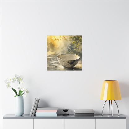 Cozy Ceramic Bowl Canvas Art - Watercolor Japandi