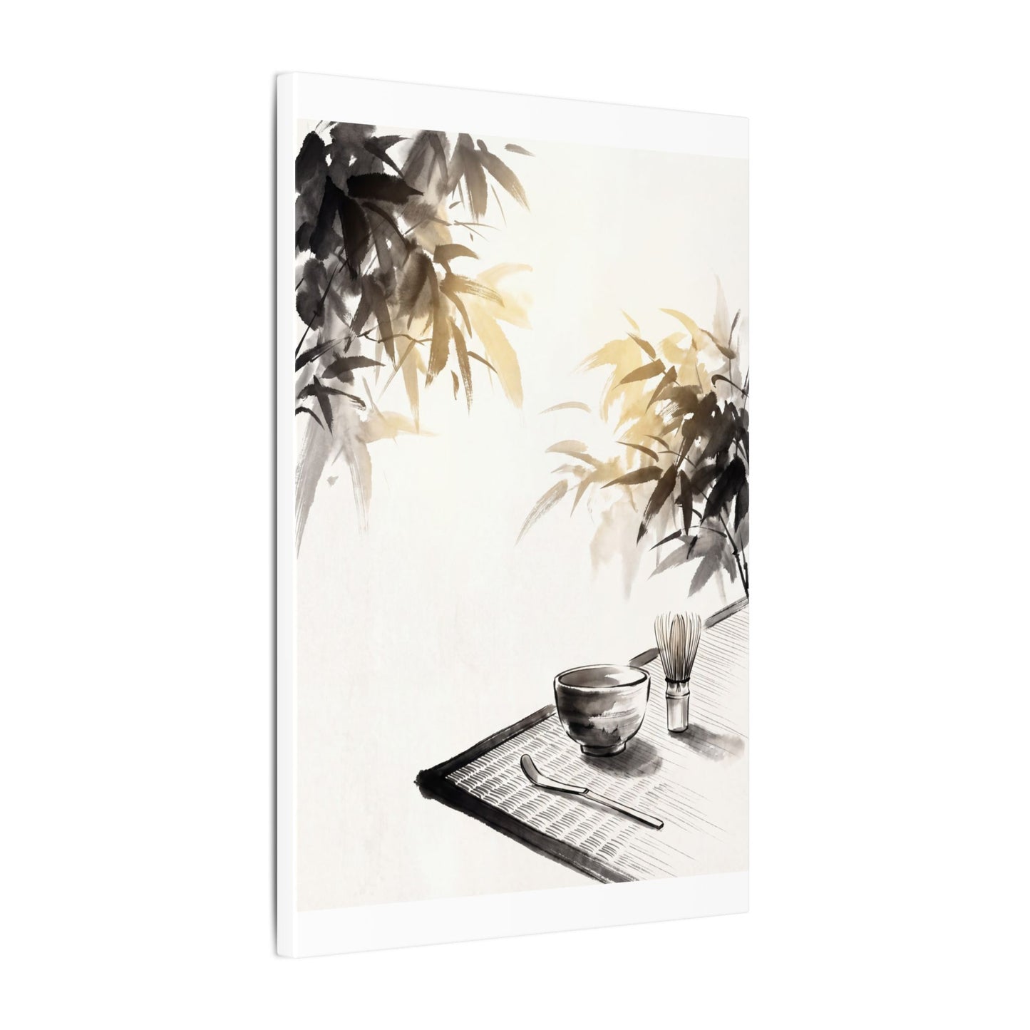 Tea Ceremony Sumi E Canvas Art | Serene Zen Art
