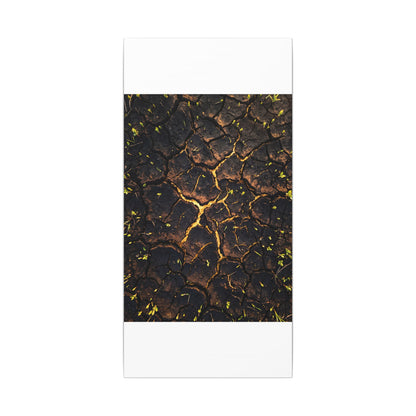 Cracked Earth Moody Minimal Canvas Art | Sophisticated Dark Japandi Art