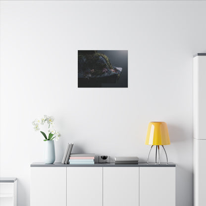 Stone Lantern Moody Minimal Canvas Art | Sophisticated Dark Japandi Art