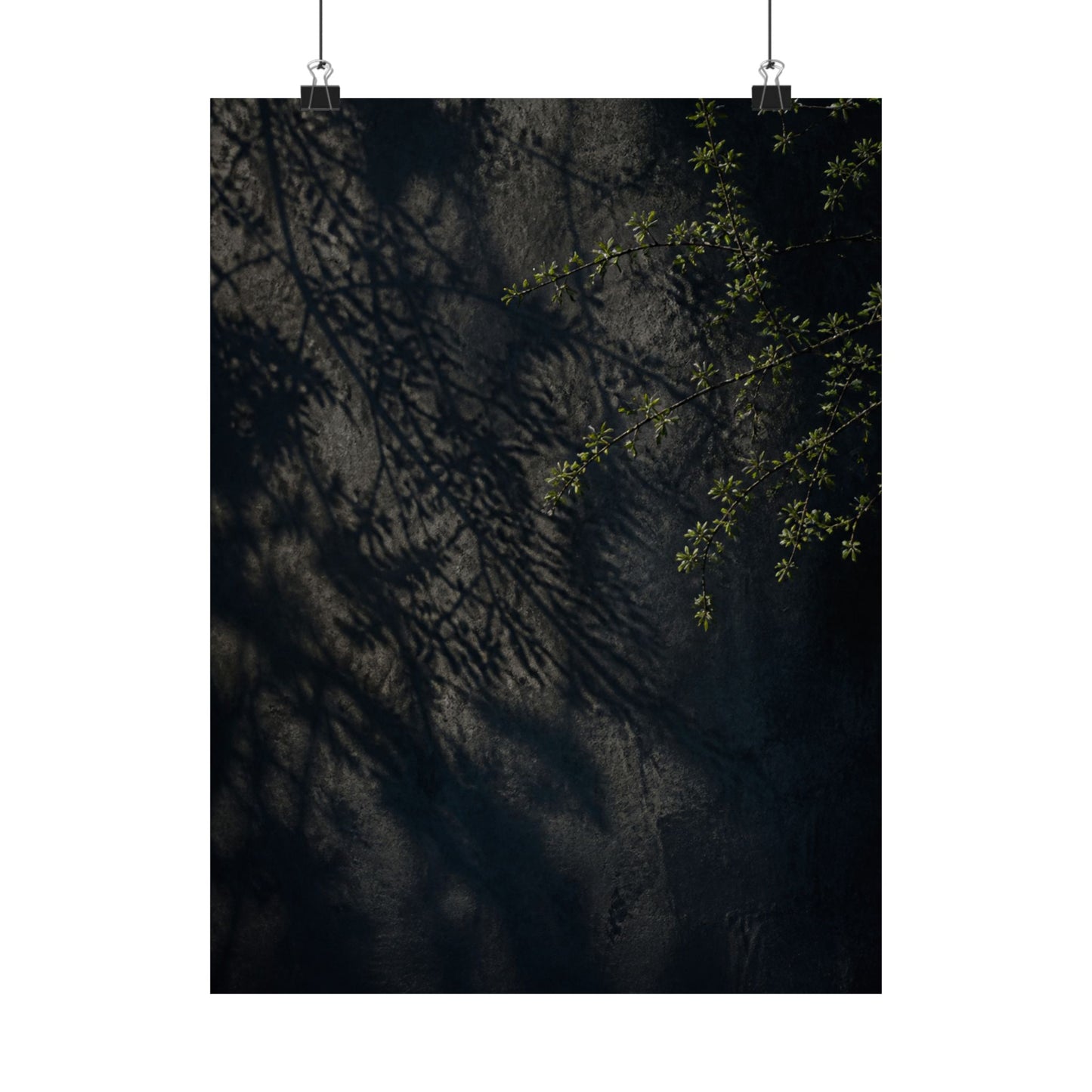 Dark Japandi Shadow Play in Overcast | Moody Minimal Wall Art Print