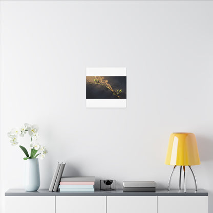 Spring Incense Smoke Gold Vein Canvas Art | Healing Decor