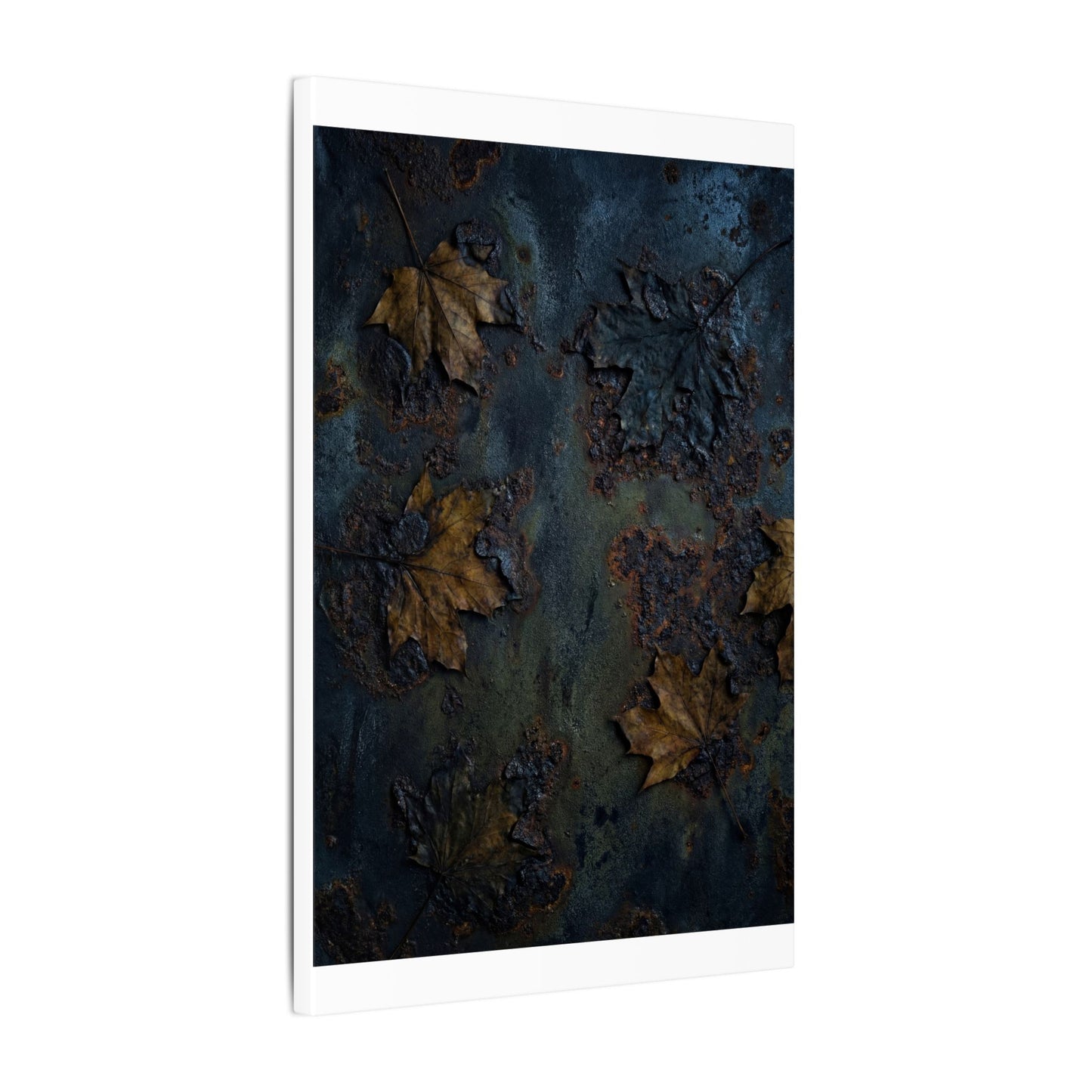 Shibui Rust Patina Canvas Art - Dark Japandi Charcoal Ink