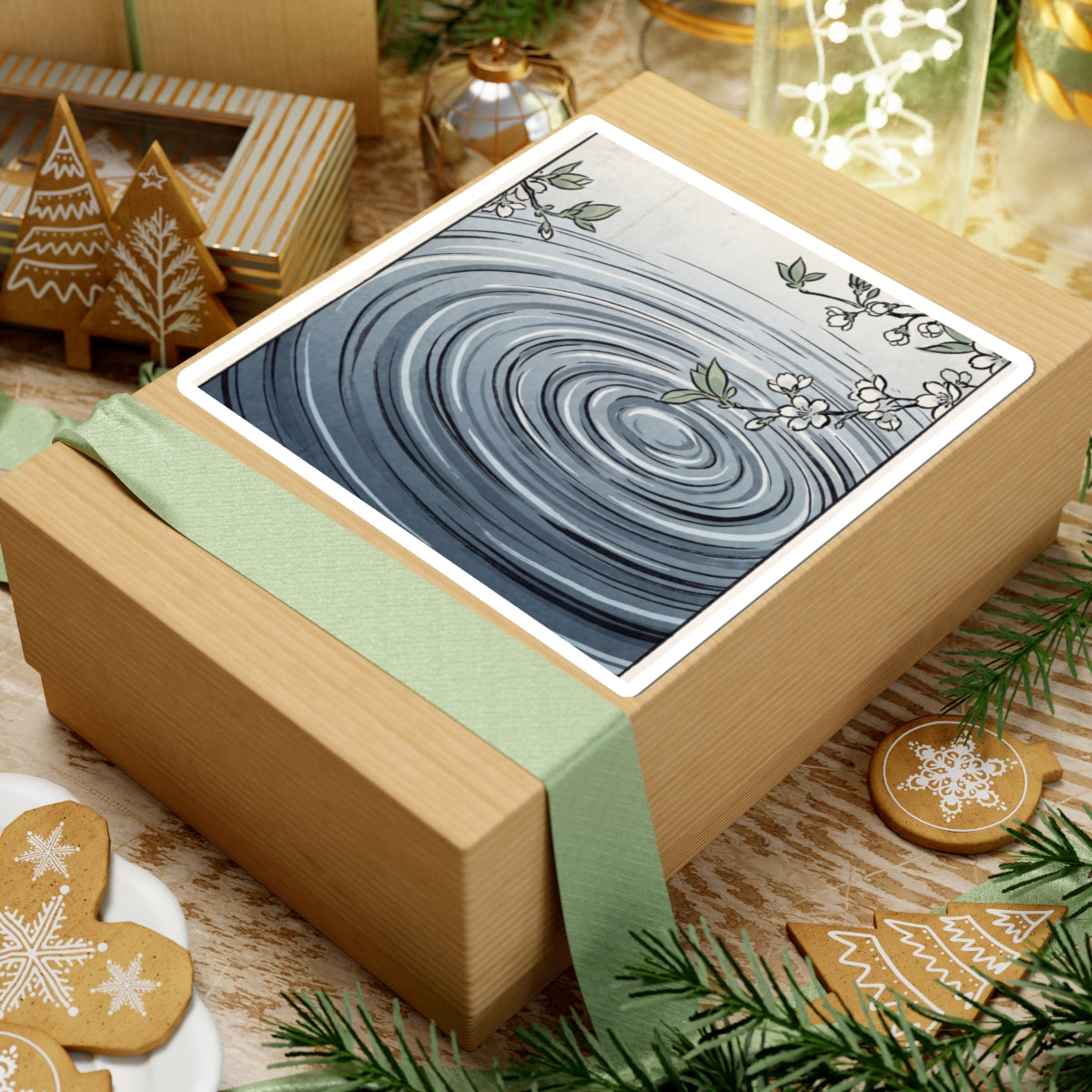 Water Ripple Spring Sticker | Zen Peaceful Design Art Print