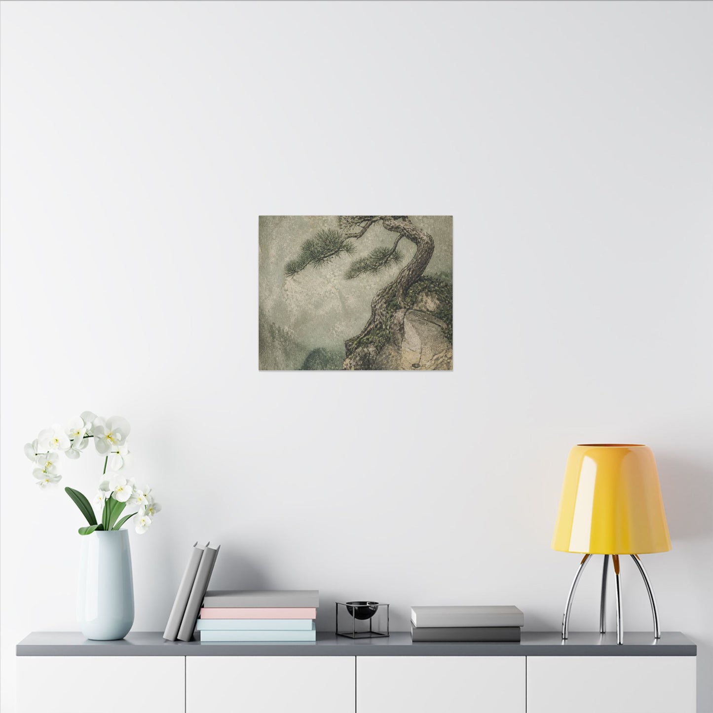 Fukinsei Pine Tree Canvas Art - Japandi Texture