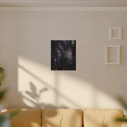 Dawn Wisteria Canvas Art - Dark Japandi Fukinsei
