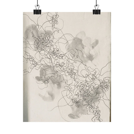 Mono No Aware Shadow Play Wall Art Print - Japandi Minimal Line Art Print