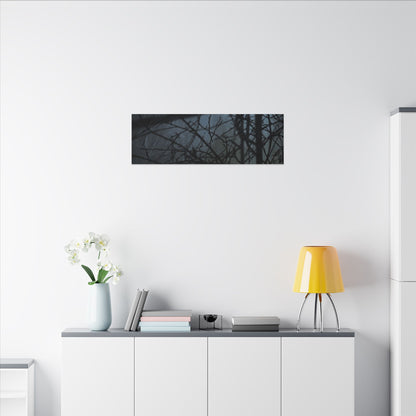 Moonlight Shadow Play Canvas Art - Dark Japandi Shibui