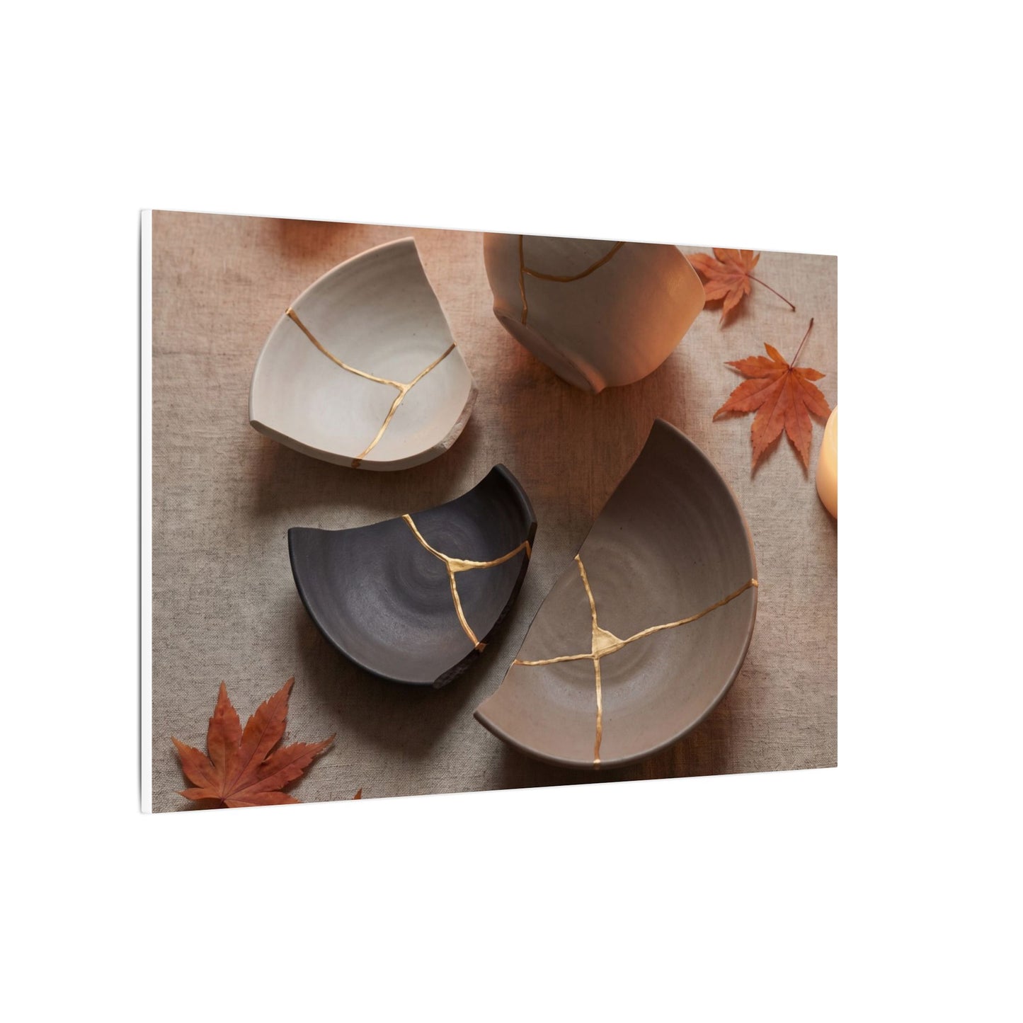 Candlelight Broken Pottery Canvas Art - Japandi Ma