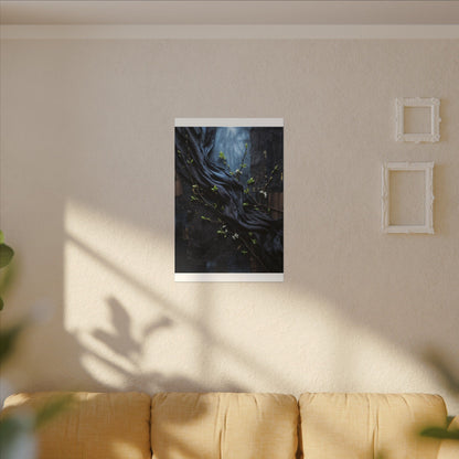 Spring Silk Drape Dark Texture Canvas Art | Atmospheric Decor