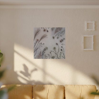 Dried Flowers Japanese Pattern Canvas Art | Elegant Japandi Art