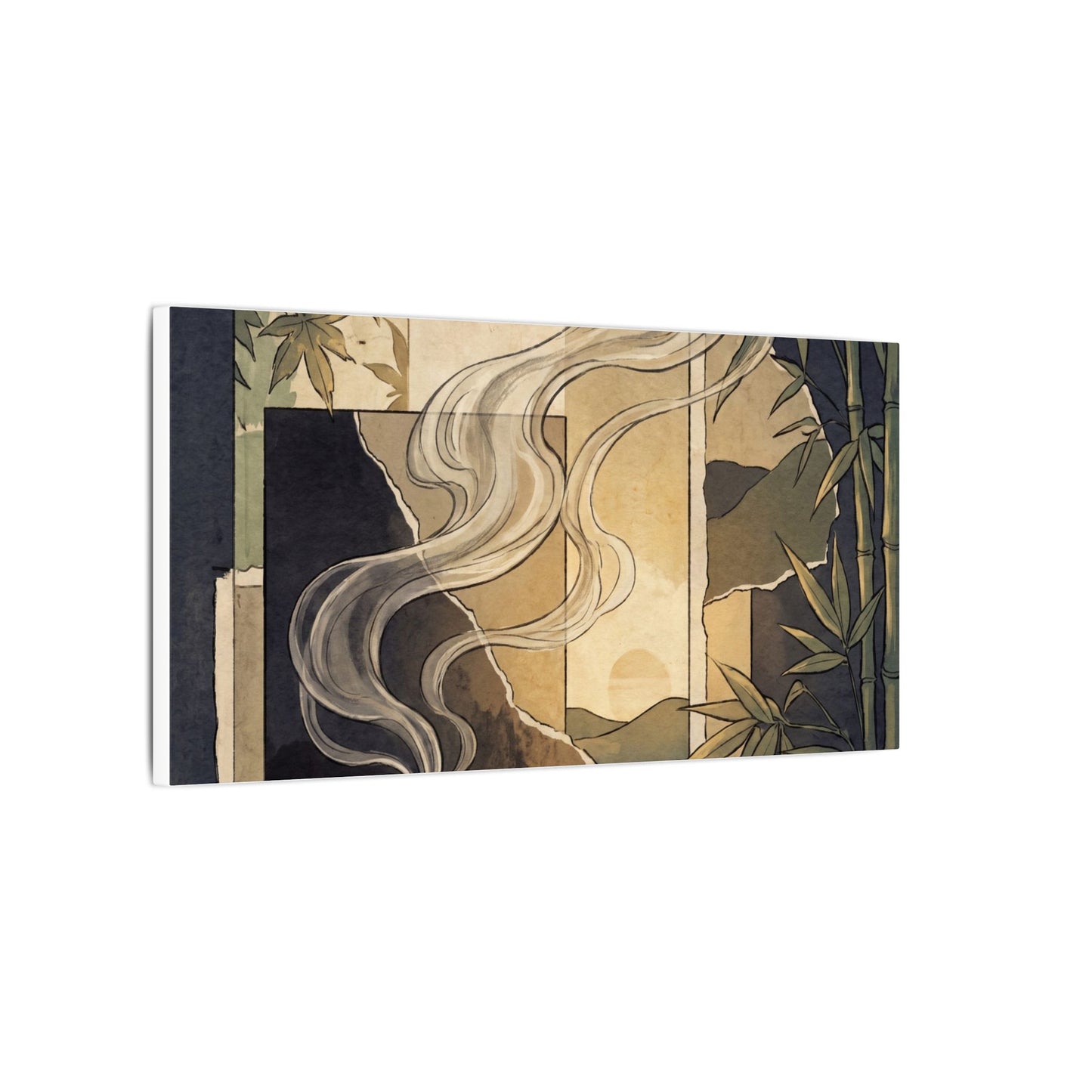 Tranquil Incense Smoke Canvas Art - Ukiyo E Inspired Zen