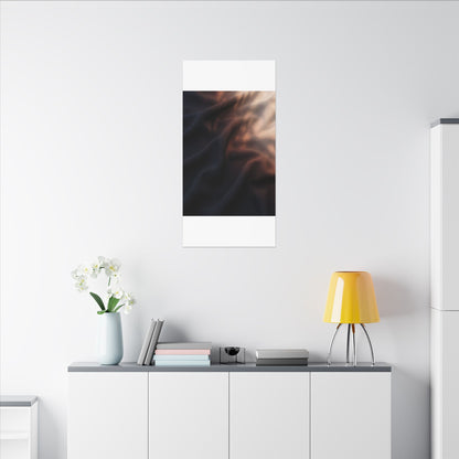 Dark Japandi Silk Drape in Dawn | Shadow Zen Canvas Art