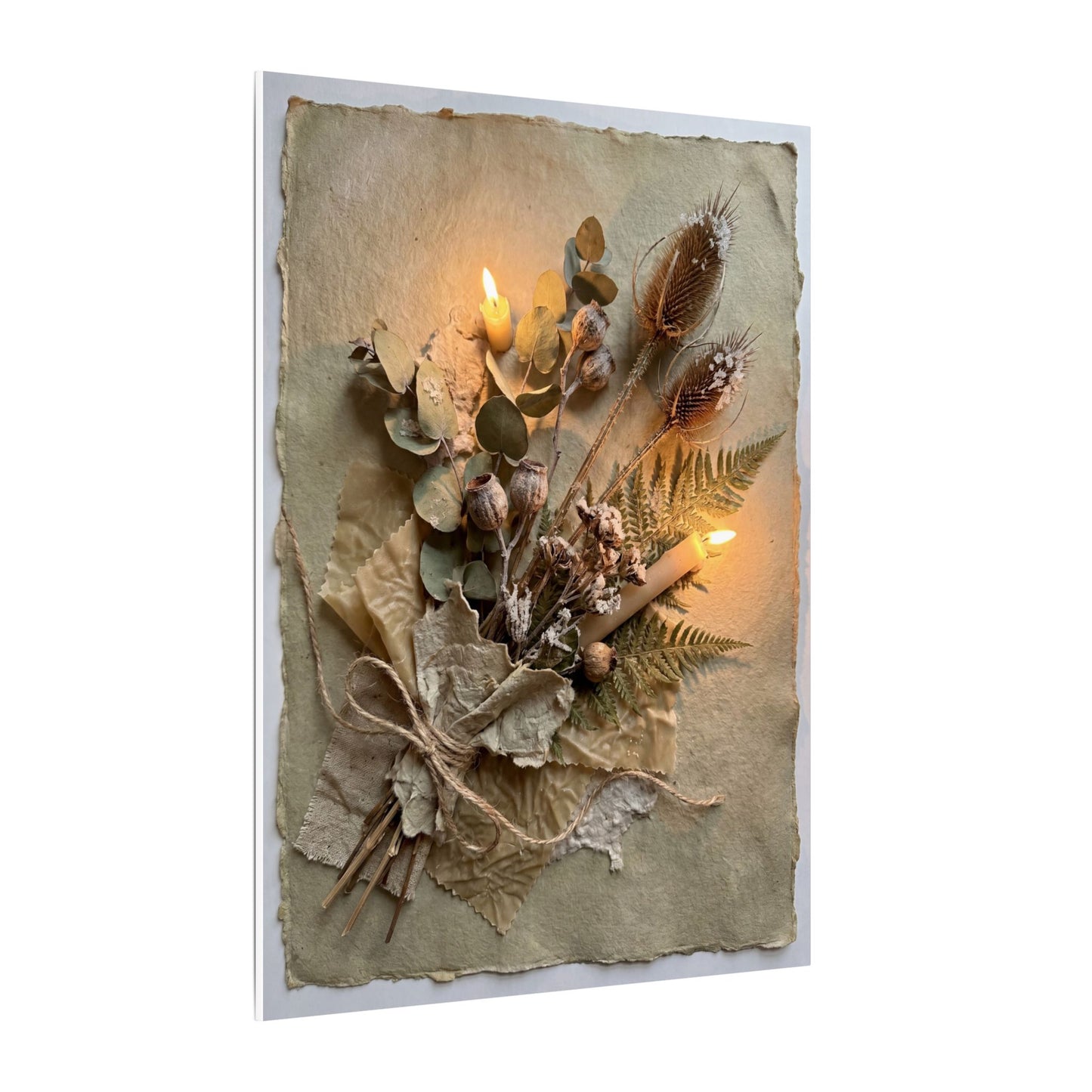 Dried Flowers Texture Canvas Art | Warm Japandi Art