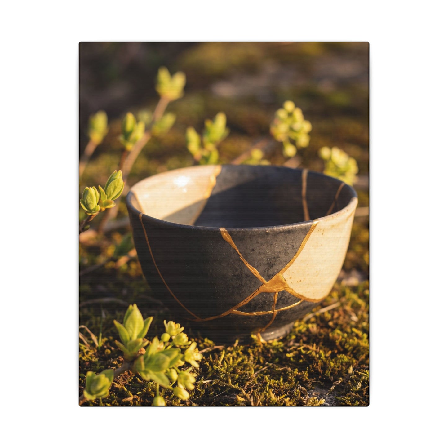 Seijaku Broken Pottery Canvas Art - Kintsugi Gold Repair