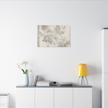 Shadow Play Spring Canvas Art | Dark Japandi Sophisticated Design