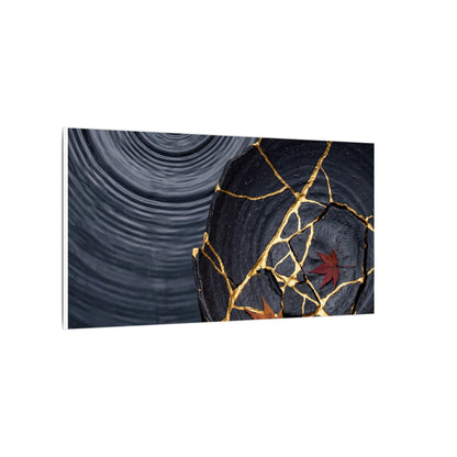 Philosophical Water Ripple Canvas Art - Gold Repair Kintsugi