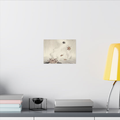 Lotus Flower Canvas Art | Autumn Zen Ukiyo E Inspired Art
