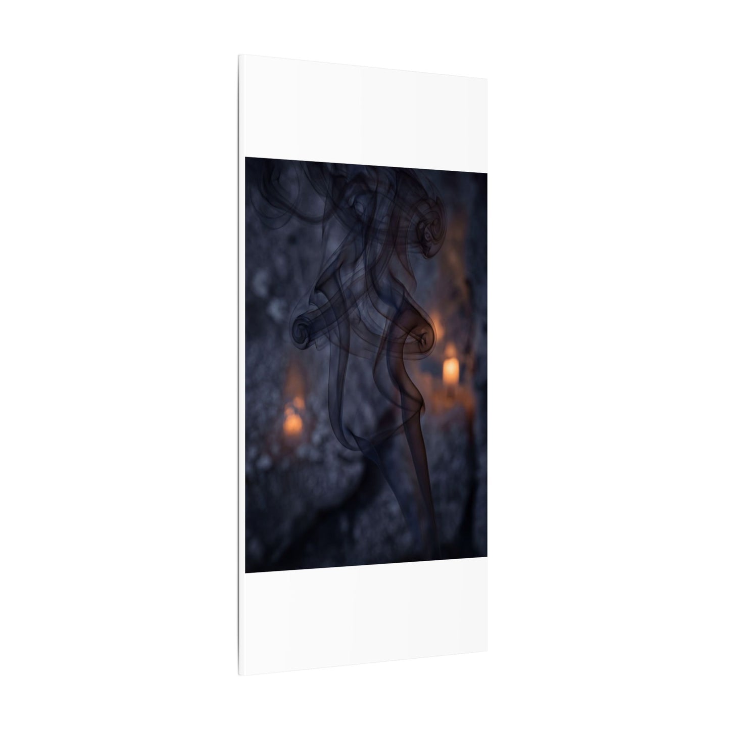Incense Smoke Winter Canvas Art | Dark Japandi Sophisticated Design