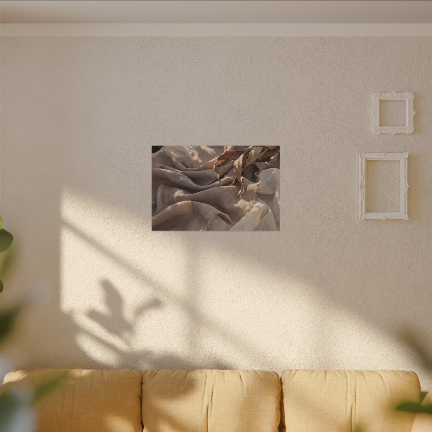 Silk Drape Summer Canvas Art | Japandi Neutral Design