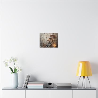 Wild Mushrooms Texture Canvas Art | Elegant Japandi Art