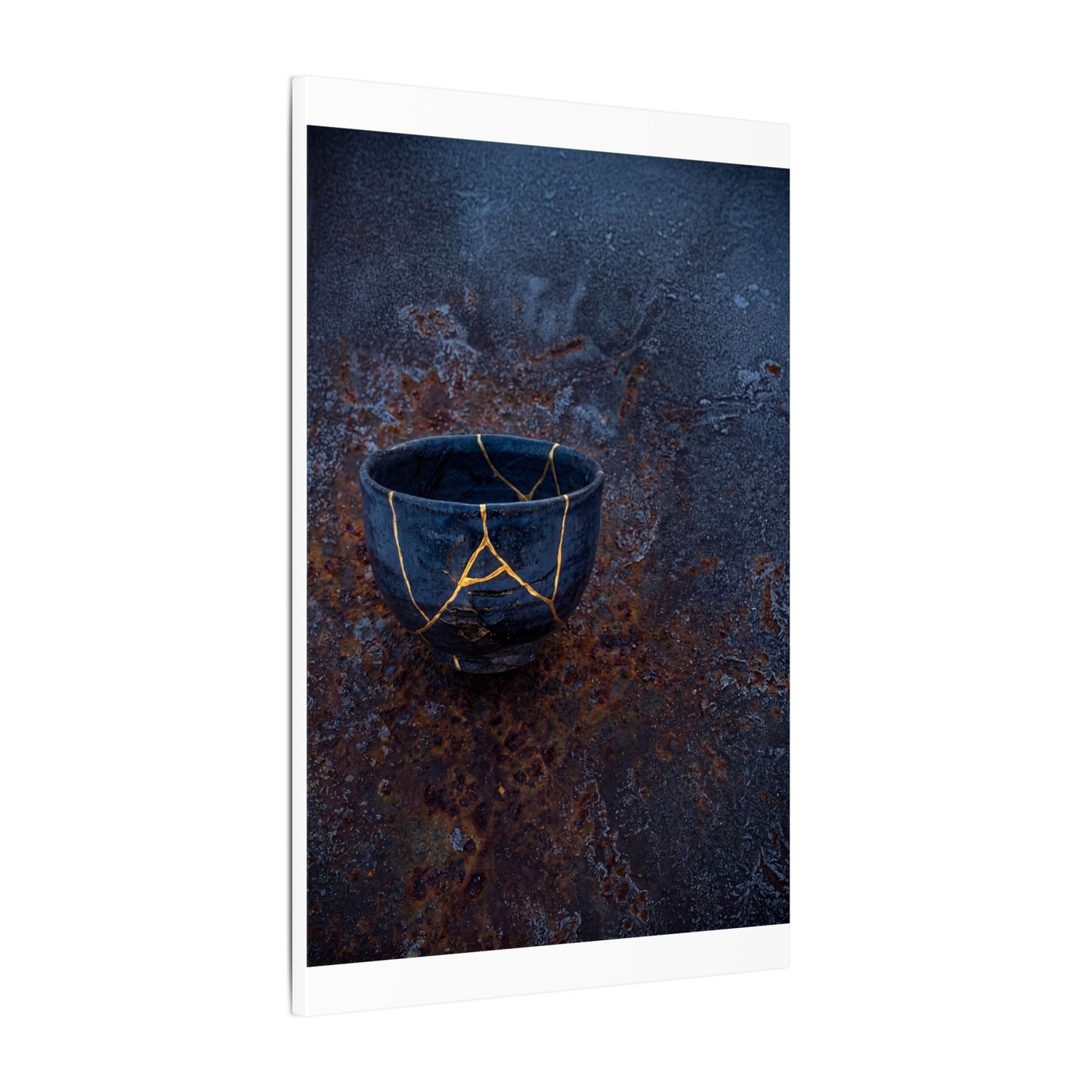 Rust Patina Winter Canvas Art | Kintsugi Healing Design