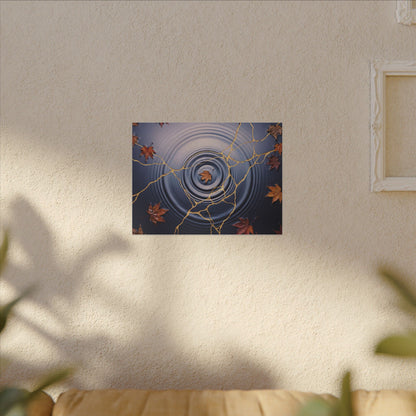 Kintsugi Water Ripple in Dawn | Gold Vein Canvas Art