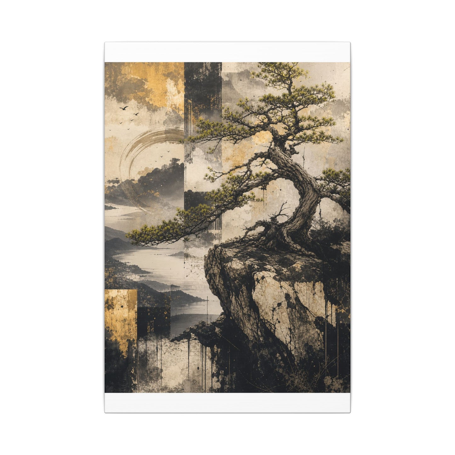 Golden Hour Pine Tree Canvas Art - Japandi Datsuzoku