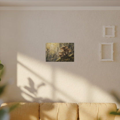 Wild Mushrooms Canvas Art | Spring Japandi Watercolor Art
