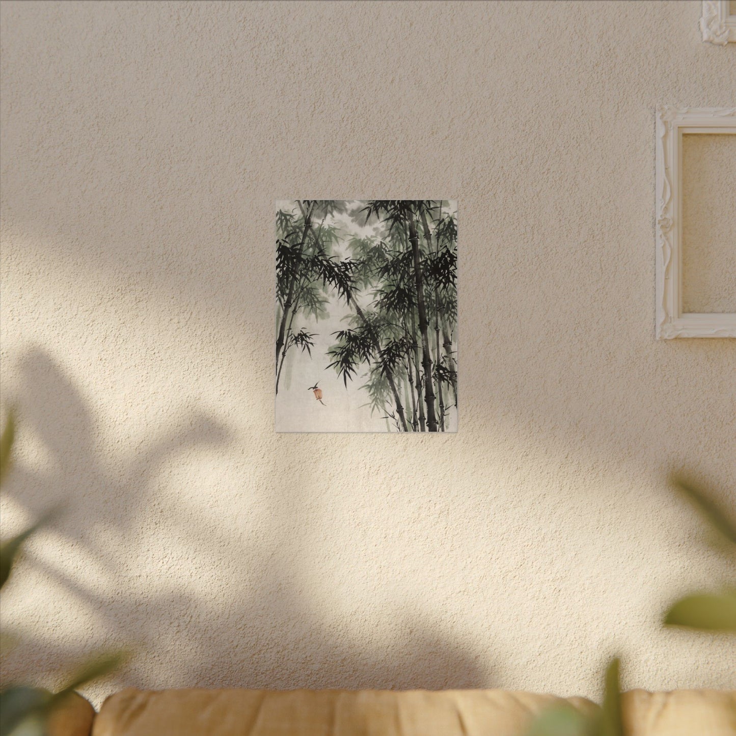 Zen Bamboo Grove in Overcast | Sumi E Canvas Art