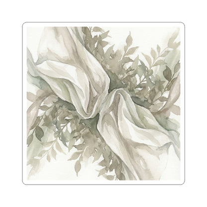 Silk Drape Watercolor Sticker | Cozy Japandi Art Art Print