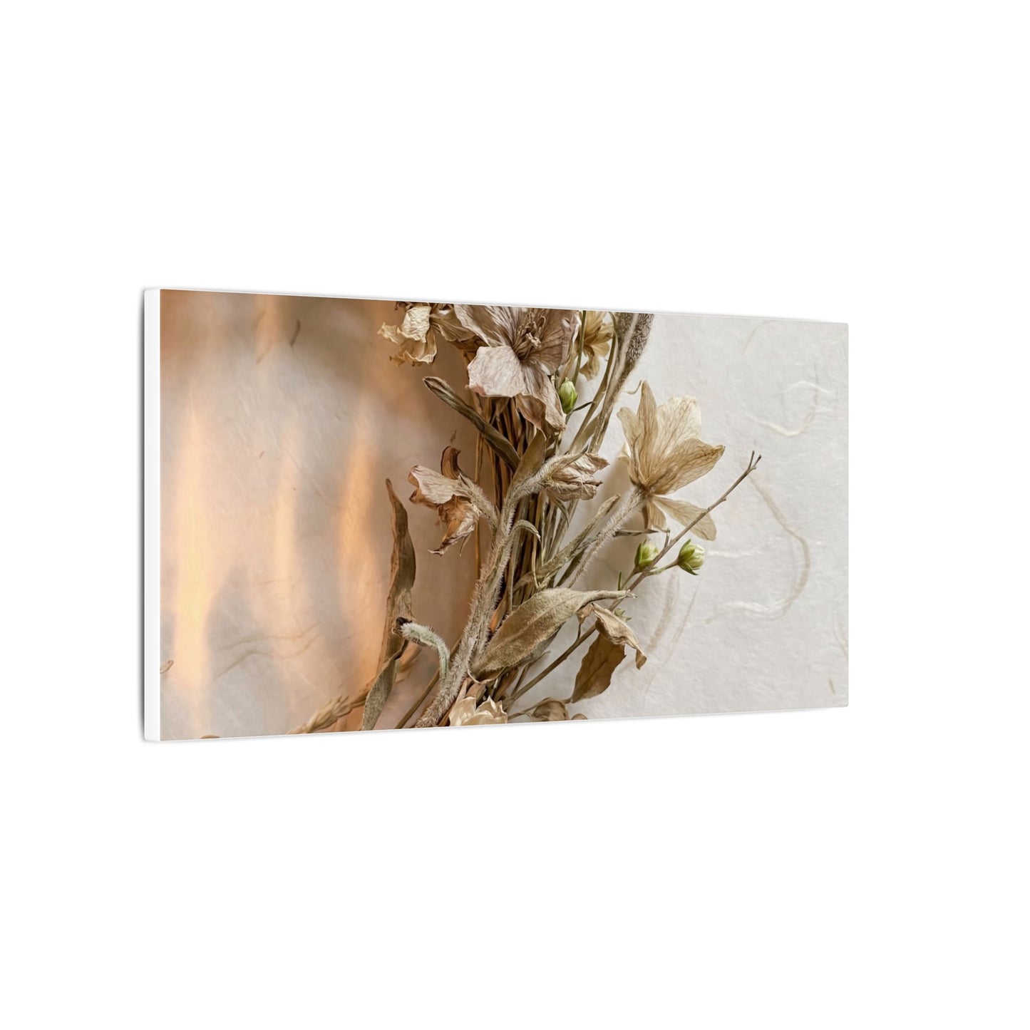 Dried Flowers Japanese Pattern Canvas Art | Neutral Japandi Art