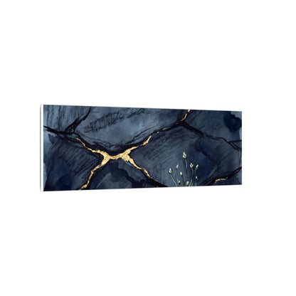 Mono No Aware Cracked Earth Canvas Art - Dark Japandi Charcoal Ink