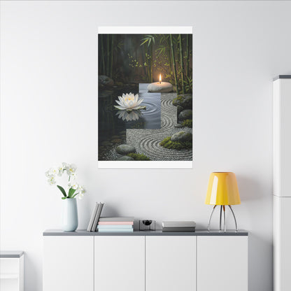 Candlelight Lotus Flower Canvas Art - Zen Kanso