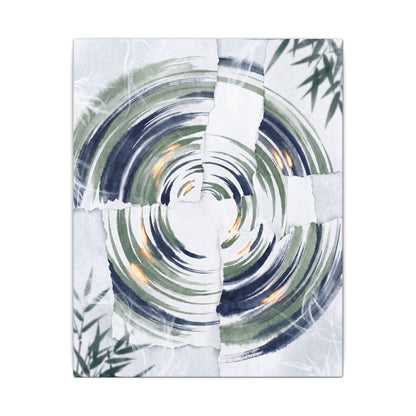 Winter Water Ripple Sumi E Canvas Art | Peaceful Decor