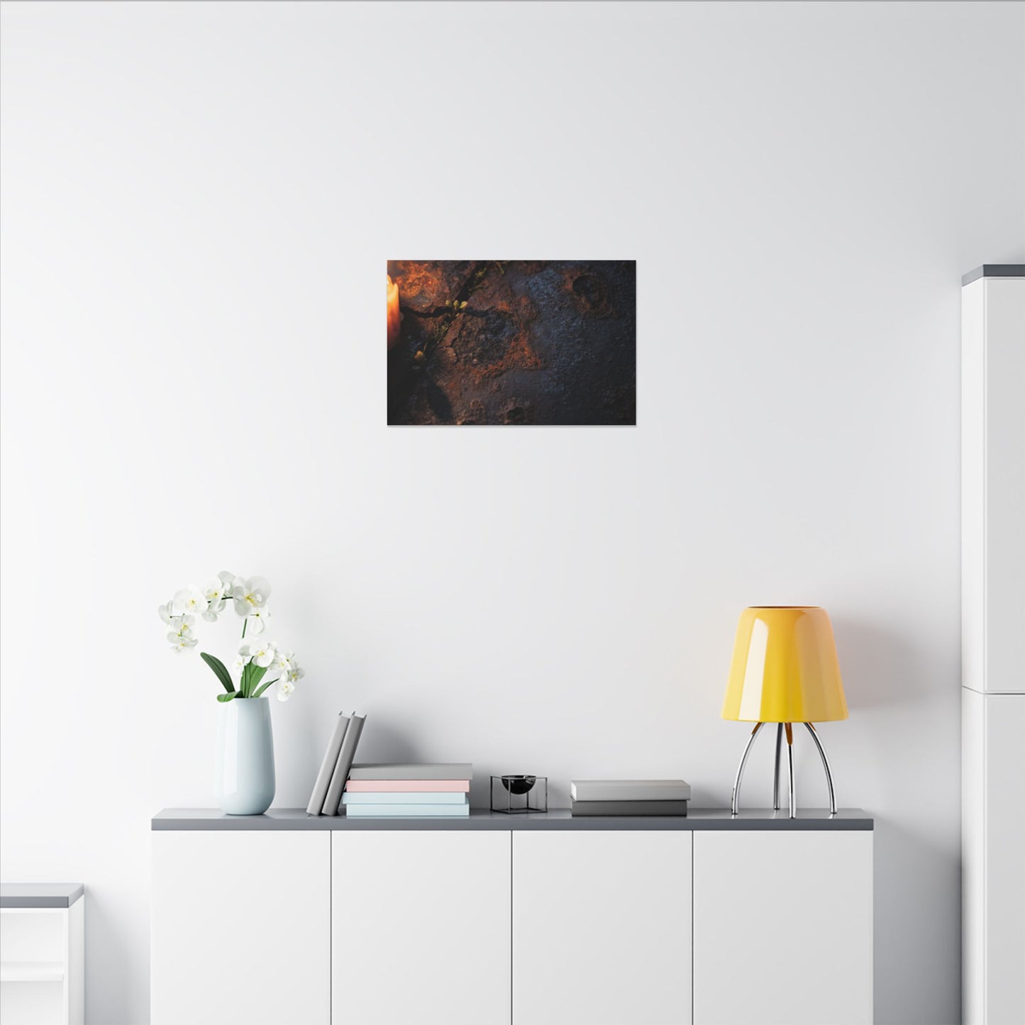 Candlelight Rust Patina Canvas Art - Dark Japandi Ma