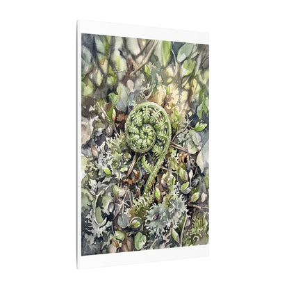 Fern Unfurling Spring Canvas Art | Japandi Neutral Design