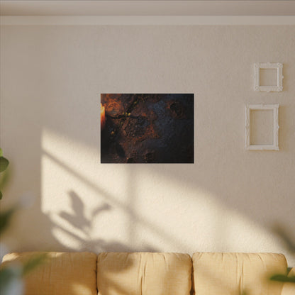 Candlelight Rust Patina Canvas Art - Dark Japandi Ma